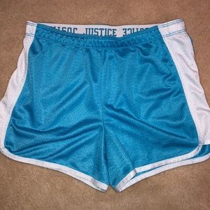 fold over blue justice shorts